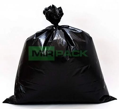 Мешки для мусора 180 л, 80 мкм, ПВД, 100 шт. черные, 2х слойные - Вид 1